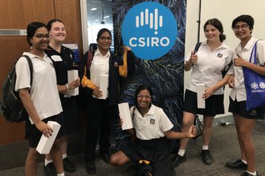 School students at CSIRO booth at Energy Club WA event