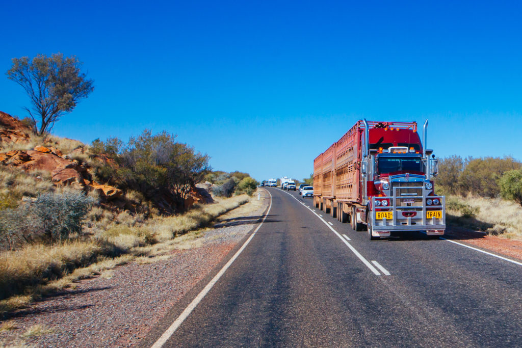 Roadtrain on Northern Territory highway