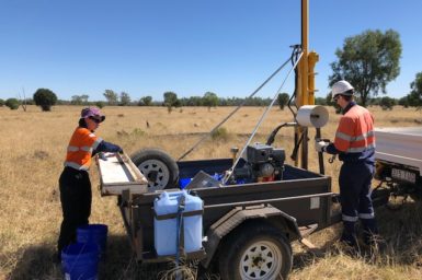 CSIRO researchers soil sampling in the field