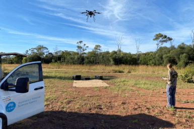 CSIRO scientists using drones filted with LiDAR sensors in the Beetaloo Sub-basin, NT