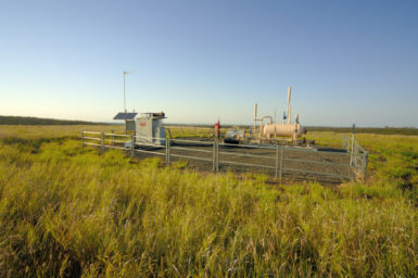 Coal seam gas well head in Queensland.