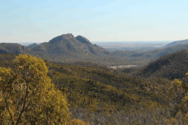 Nandewar Volcanic centre overlooking Surat Basin, Narrabri region